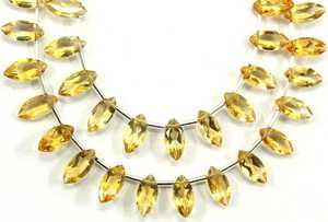 Belle pierre de naissance novembre 29 pièces pierre précieuse Citrine naturelle à facettes forme Marquise pierre coupée perles de Briolette - Product Image 6