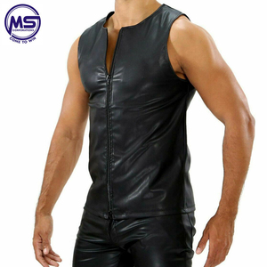 Camiseta sin mangas de cuero informal de verano para hombre personalizada, camiseta de entrenamiento para correr en el gimnasio sin mangas con características de secado rápido y transpirable - Product Image 3