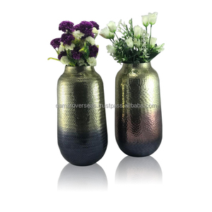 Decorative Aluminum Flower Pot & Vase with Hammered Gold Finish Contemporary Design Lightweight Rust Resistant for Home Decor - Product Image 3