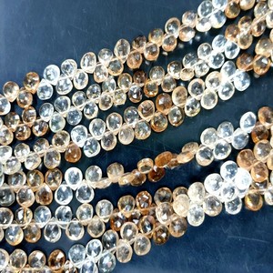 ลูกปัดรูปหัวใจบุษราคัมอิมพีเรียลพลอยธรรมชาติสีน้ำตาลสำหรับทำเครื่องประดับ - Product Image 1