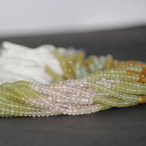 Creación de joyas 4,5-5mm Natural Multi Beryl Stone Smooth Rondelle Collar de piedras preciosas Cuentas Strand IGI Certificación Fabricación de joyas - Product Image 1