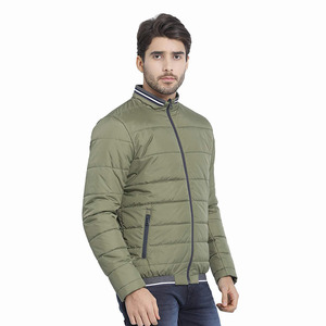 Hermosas chaquetas acolchadas de invierno para hombres, tela de nailon recubierta con cremallera y patrón, decoración, servicio OEM disponible - Product Image 5