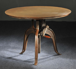 Table à manger réglable en hauteur à manivelle pliable en métal rétro industriel Offre Spéciale Design écologique pour les restaurants à usage domestique - Product Image 2