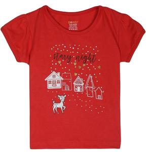 Pre-<b>Washed</b> Anti-Shrink Printed Knitted T-Shirts for Girls Cute Stylish Design Trending Color Casual Short Sleeve Neck Shirts - Product Image 3