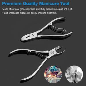 Cortauñas de Acero Inoxidable con Cuchilla Curva de Seguridad y Mango Ergonómico para Uñas Encarnadas y Gruesas, Uso Personal y Profesional en Salones de Belleza - Product Image 3