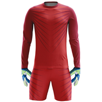 Seragam Kiper Sepak Bola Pria Desain Baru, Pad Busa, DRY-FIT POLYESTER, Kerah Kru, Pendek, Ringan, Cepat Kering, Bernapas