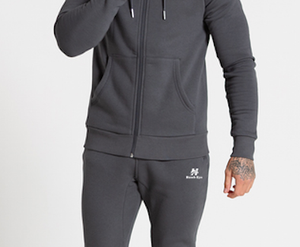 Survêtement homme gris fumé à manches raglan, coupe ajustée, logo personnalisé, respirant, séchage rapide, saison printemps - Hawk Eye Sports (PayPal) - Product Image 6