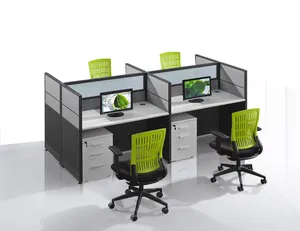 Produsen Berkualitas Tinggi Suara Bukti Call Center Furniture 4 Kursi Kantor Cubicle Desain