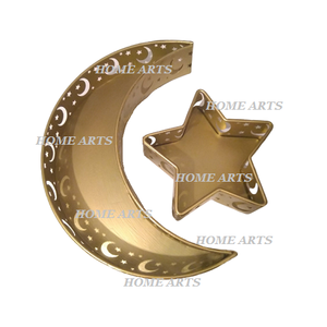 Bandeja de dátiles de metal con forma de Luna y estrella Bandeja de servicio de aperitivos de color dorado de la mejor calidad al precio más barato - Product Image 4