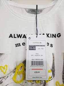 Vêtements en surplus, étiquettes de marque, t-shirt en coton tricoté décontracté pour filles, imprimé, été, 2-14 ans, Bangladesh - Product Image 3