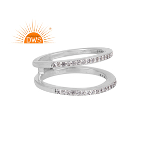 Anillo apilable de topacio blanco Natural de Plata de Ley 925 para mujer, joyería para mujer, regalo para ella - Product Image 1