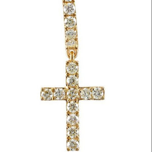 Unisex 10K Yellow Gold 0.35CTW Round Natural Diamond <b>Cross</b> Pendant Without Chain Hip Hop Anniversary Christian Pendants & <b>Charms</b> - Product Image 1