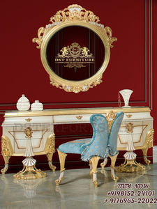 Ensemble de meubles de chambre à coucher en teck massif de style baroque moderne italien, couleur personnalisée, sculpté à la main, fabrication royale - Product Image 4