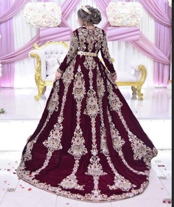Último modelo de caftán elegante de diseñador, con base en Dubái, para bodas, adornado con cuentas de cristal y pedrería=2020. - Product Image 2