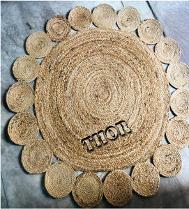 Tapis en jute tissé à la main de 180 cm, rembourrage de tapis fait main pour chambre à coucher et bureau - Product Image 5