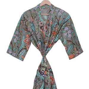 100% Cotton Kimono Indian Kimono Robes Printed <b>Dressing</b> <b>Gown</b> <b>Women's</b> Bathrobes Cotton <b>Dressing</b> <b>Gown</b> Kimono <b>Lightweight</b> Kimono - Product Image 4