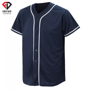 Maillot de Baseball avec Logo personnalisable pour hommes, manches mi-longues, col en V, maille Polyester, fabriqué au pakistan, nouvelle collection, 100%, 2022 - Product Image 3