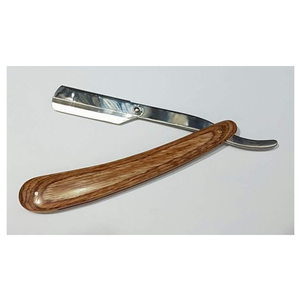 Maquinilla de afeitar con mango de madera, cuchilla de corte recto con Funda de cuero gratis - Product Image 2
