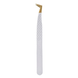 Pince à épiler professionnelle pour extensions de cils Volume en acier inoxydable pointes droites incurvées Trouver l'icône similaire - Product Image 2