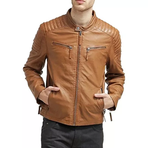 Nouveauté Vestes en cuir pour hommes Vêtements décontractés Style fermeture éclair Vestes en cuir ajustées Vestes en cuir pour hommes - Product Image 3