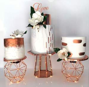 Soporte decorativo para pastel de boda, soporte para servir Pastel redondo chapado en oro a precio bajo para decoración del hogar - Product Image 5