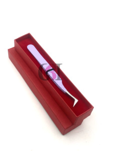แหนบต่อขนตาปริมาณเคลือบผงสีม่วงอ่อนทำจากสเตนเลสพร้อมด้ามจับเพชร - Product Image 5