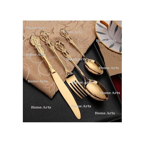 4er Set Prime Quality Messing Besteck Set Neuestes Design Gold Farbe Löffel Gabel Messer Besteck Set aus Indien| Alibaba.com