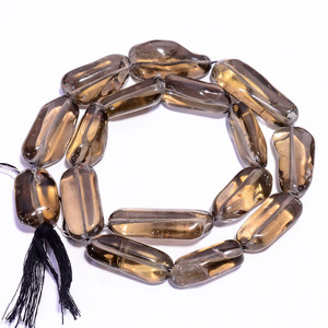 Perles de Quartz Fumé Naturel Strand 24-35mm Brown Tumbled Pierres Précieuses Lisses 391.15ct Diamant Cristal Corindon Ambre Pierres Précieuses Lâches - Product Image 1