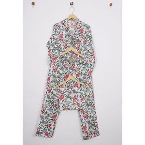 ชุดชุดนอนลายดอกไม้ผ้าคอตตอน100% ของผู้หญิง,ชุดชุดนอน3รูปชุดใส่กลางคืนชุดเพื่อนเจ้าสาวชุดใส่นอนผ้าคอตตอนเนื้อนิ่มลายดอกไม้สไตล์อินเดีย - Product Image 5