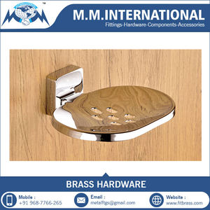 Porte-savon mural moderne et écologique pour salle de bain avec finition en laiton et chrome - Product Image 6