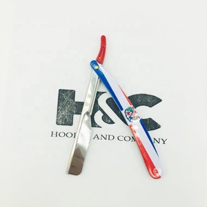 มีดโกนหนวดสำหรับช่างตัดผม,มีดโกนสแตนเลสสตีลมีที่ล็อคแบบธงได้ตามต้องการ - Product Image 1