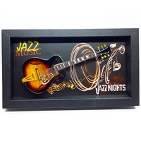 Cadre de présentation pour guitare 7,8 x 13,8 pouces, cadre Shadow Box, décoration musicale pour la maison
