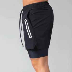 ชุดกางเกงออกกำลังกายผู้ชายแบบรัดรูป OEM ขายส่ง แห้งเร็ว เป็นมิตรกับสิ่งแวดล้อม ผลิตจากโพลีเอสเตอร์ รับสกรีนโลโก้ มีไซส์ใหญ่ ระบายอากาศได้ดี เหมาะสำหรับวิ่ง - Product Image 2