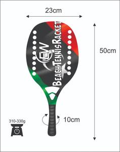 Raquetas de Tenis Playa, Cara de 20 mm, Peso 310-330 g, Longitud 50 cm, Empuñadura de Fibra de Carbono, Red de Fibra de Vidrio y Carbono - Product Image 1