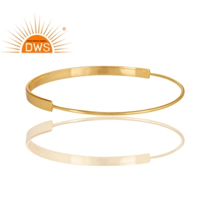 Manufacturer <b>Indian</b> Gold Plated 925 Sterling Silver Handmade Simple Fashion <b>Bangle</b> Jewelry Wholesaler - Product Image 3