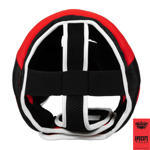 อุปกรณ์ป้องกันศีรษะสำหรับชกมวย รุ่น Iron Punch Durable Boxing Head Guard รุ่น IP-403 สีแดงดำ ทำจากวัสดุ PU สำหรับฝึกซ้อม - Product Image 5