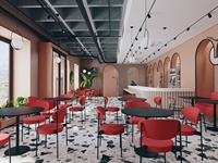 Conception d'intérieur de restaurant moderne, aménagement 3D du comptoir de bar, mobilier de salle à manger d'hôtel à vendre