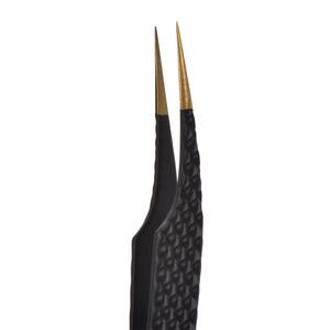 Pince à cils en acier japonais à poignée diamantée Pince à épiler à 90 degrés Pince à cils à pointe en fibre - Product Image 2