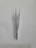 Endo Tech Micro Straight Stainless Steel 410 Tweezers dengan 1*2 Gigi Ukuran 4" Sumber Tenaga Manual Kualitas Premium