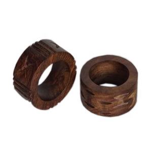 Porte-serviettes de TABLE en bois de noyer noir, anneau de chiffon pour RESTAURANT - Product Image 1