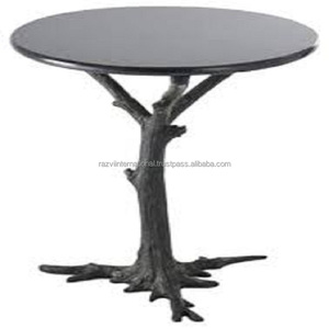 Mesa lateral de fundición de aluminio, metal recubierto de polvo negro - Product Image 4