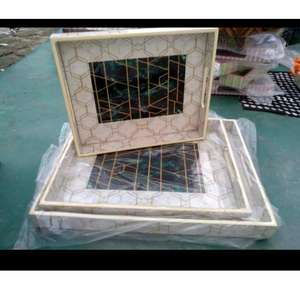 Bandeja DE SERVICIO DE MADERA rectangular de diseñador de hoteles para bodas en casa, para decoraciones navideñas y regalos - Product Image 1