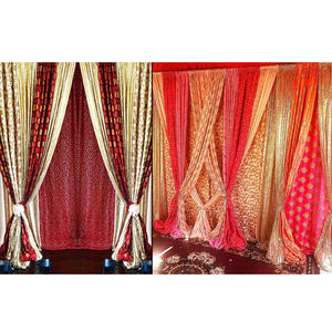 Telón de Fondo de Boda Ligero Hecho a Mano con Bordado Jari, Diseño Tradicional Musulmán, Cortina Mehraab de Alta Calidad - Product Image 1