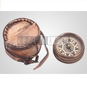 Best Quality Nautical <b>Antique</b> Maritime Brass Magnetic Pocket <b>Compass</b> with Leather Cover Vintage Navigation <b>Compass</b> Travel Gift - Product Image 1