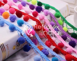 ผู้ผลิตของ Pom Pom Fringe เสื้อผ้าแฮนด์เมดตกแต่ง Pom Pom ขอบที่มีคุณภาพที่ดีที่สุดและราคาต่ำ - Product Image 1