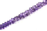 50 perles de pierre précieuse d'améthyste rose naturelle, facettées, en forme de goutte d'eau, 5x7-5x8mm, certifiées par un tiers, pour la fabrication de bijoux