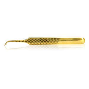 Belle pince à épiler en acier inoxydable de qualité chirurgicale sans rouille pour extension de cils Embouts de volume plaqués or et diamantés écologiques - Product Image 6