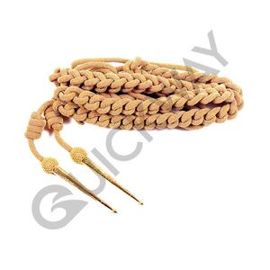 Aiguillettes en fil de mahroon doré pour officier de cérémonie OEM avec accessoires en métal et deux embouts en laiton doré - Product Image 2