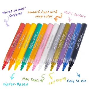 Touchfive — stylo marqueur de peinture acrylique à base d'eau, 3mm, 36 couleurs, pour bricolage