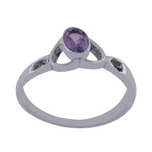 Bague d'éternité vintage en argent massif 925 améthyste pierre précieuse sertissage de lunette fait à la main bijoux en vermeil pour grossiste direct de fête - Product Image 1